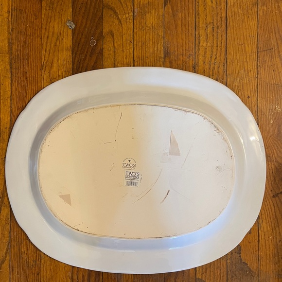 Two’s Company Porcelain Serving Platter, with the Classic Blue Willow Design - Picture 3 of 17